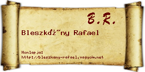Bleszkány Rafael névjegykártya